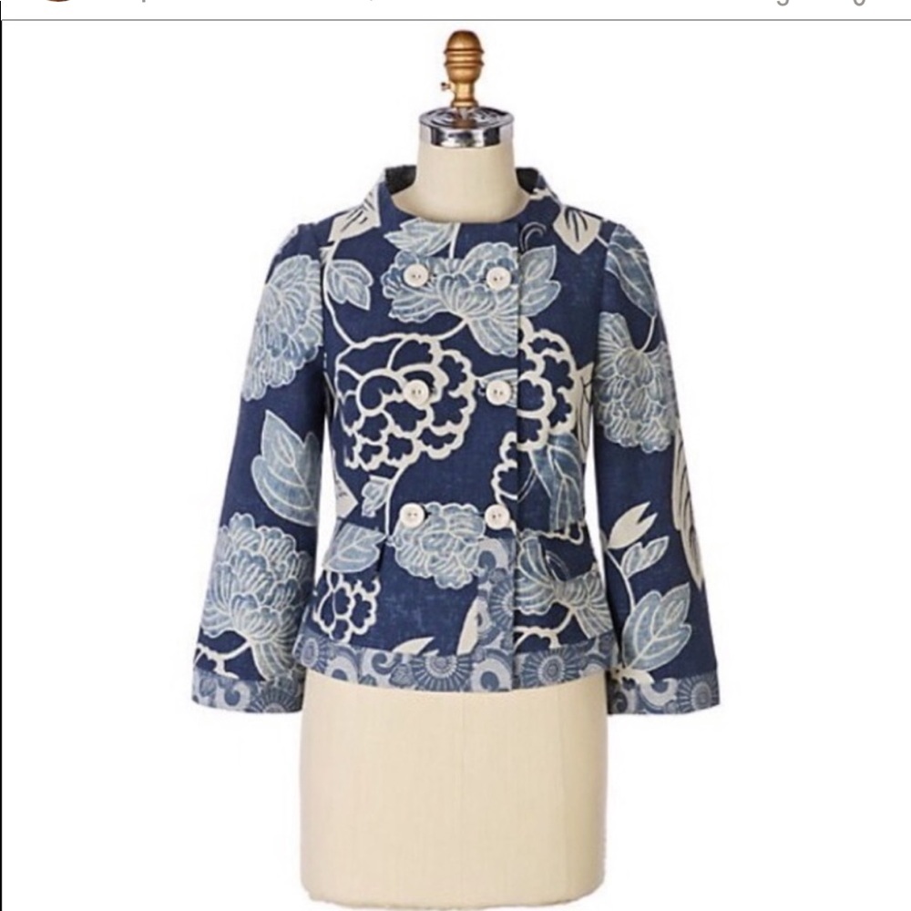 Anthropologie - Elevenses floral jacket coat